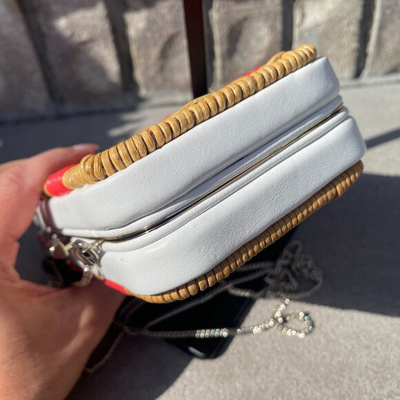 KATE SPADE KITT WICKER CONVERTIBLE CLUTCH CROSSBODY BAG Rectangular Casual - Picture 12 of 16